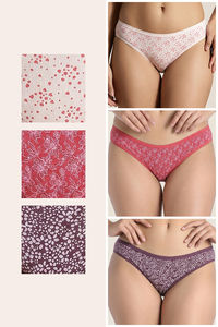 Zivame Low Rise Full Coverage Bikini Panty (Pack of 3) - Multicolor — thumbnail 2